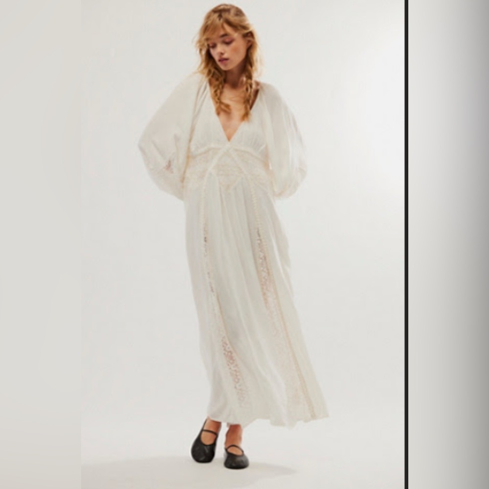 Free People White Lace Maxi Dress